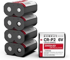 5-Pack CR-P2 Batteries, 6V 2000mAh Lithium Photo Battery 223A, 2CR-P2, EL223AP,