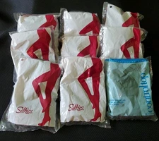 Silkies Pantyhose Large Control Top Barely Black Lot of 9