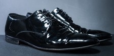 Lloyd Jerez Black Patent Leather Derby Shoes UK 10