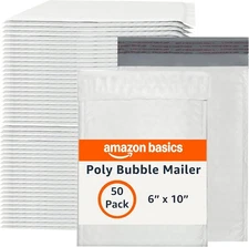 6x10 Poly Bubble Padded Envelopes Mailers White/Gray Self-Seal 50+ Bulk Discount