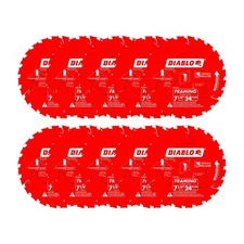 Diablo 7-1/4" 24T Thin Kerf Framing Saw Blade for Wood Anti-Vibration (10-Pack)