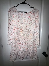 Peruvian Connection | Floral Bird Print Midi Dress | Bell 3/4 Sleeves | Size 8