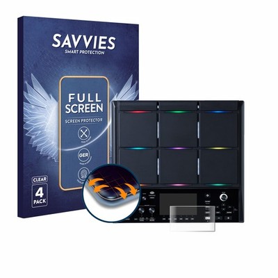 4x Full-Screen Schutz Folie für Roland SPD-SX PRO 3D Curved Edge Display
