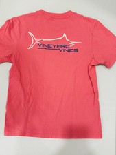Vineyard Vines Kids Swordfish T-Shirt M 12-14 Pink Crew Neck Short Sleeve Cotton