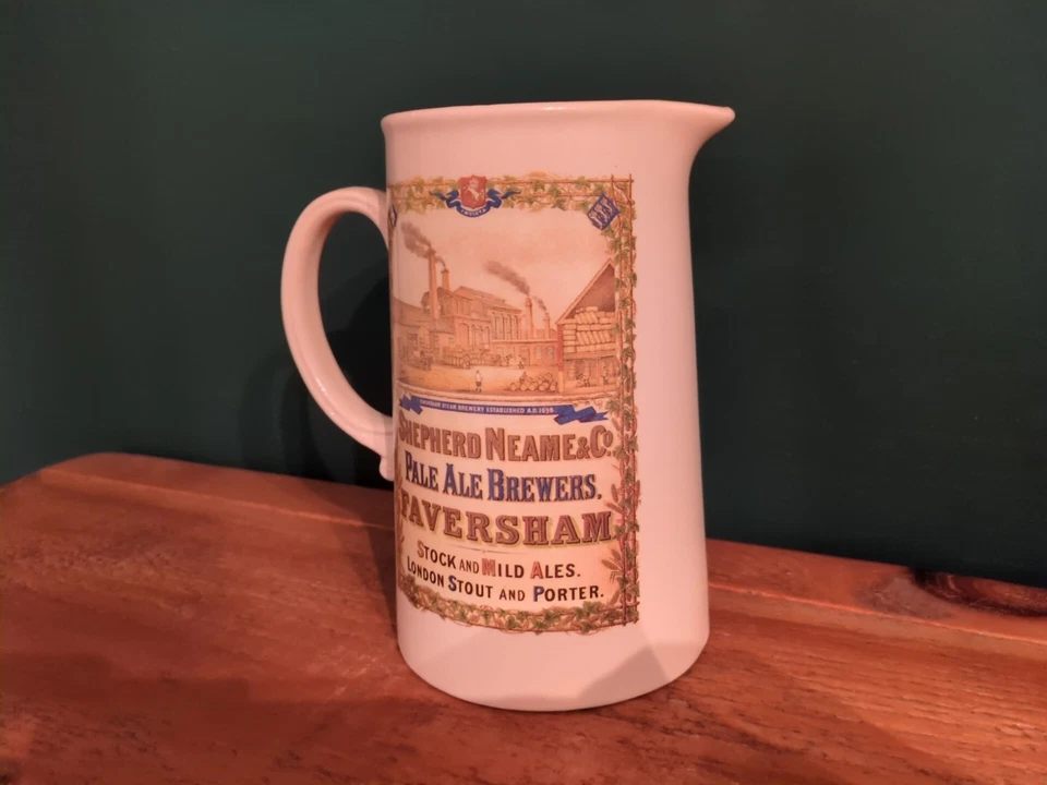 Shepherd Neame & Co Faversham Brewers Ceramic Beer Water Jug Breweriana Pub Bar - Image 3 of 4