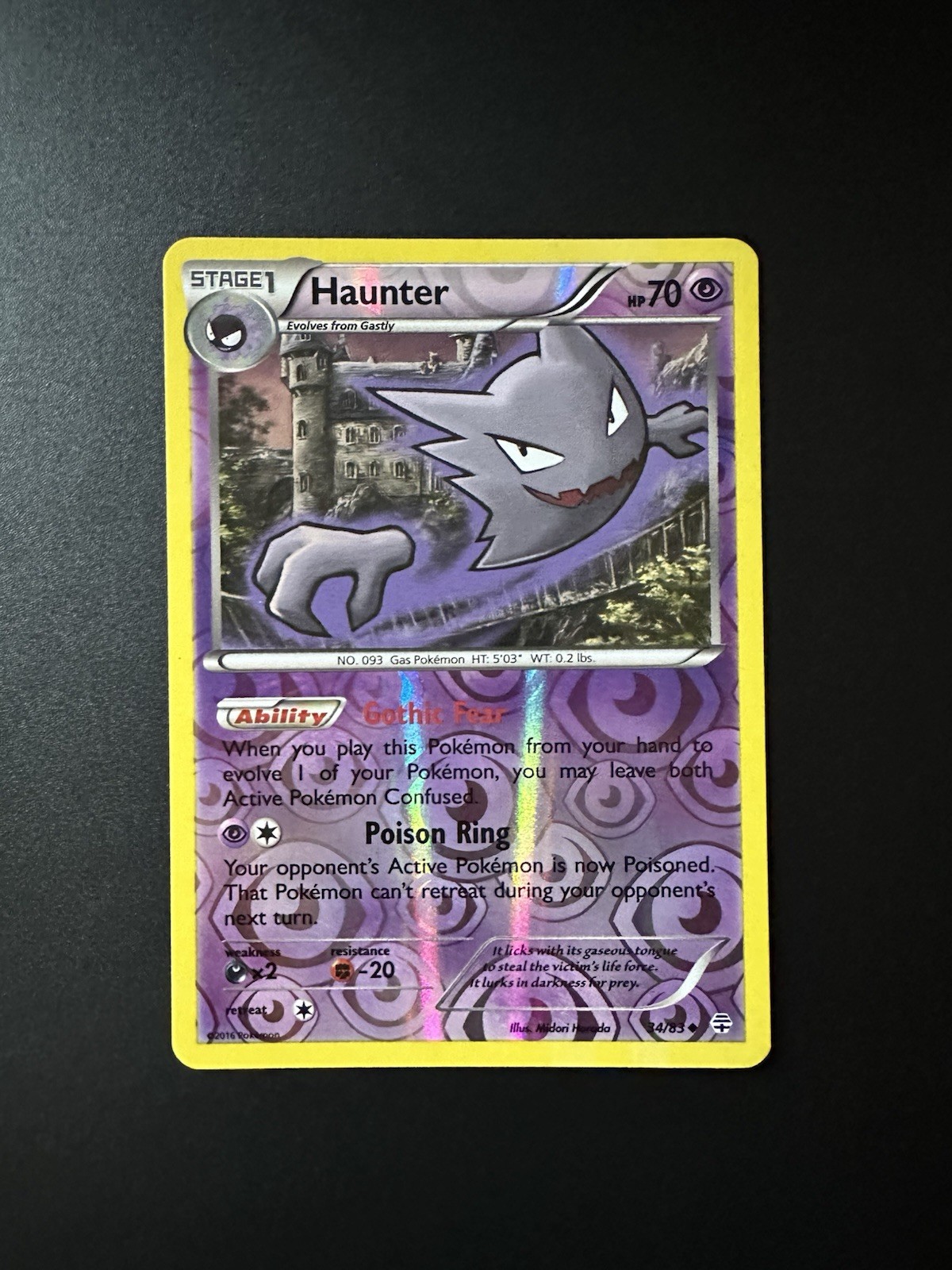 Haunter Pokemon Card 34/83 Generations Reverse Holo NM
