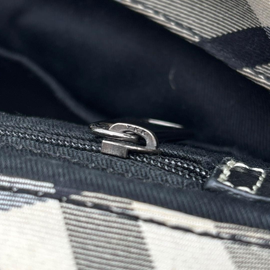 Burberry Blue Label Nova Check Tote Bag Black Canvas Leather Horse Logo New thumbnail 13