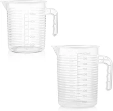 2 Pack Measuring Cup Set, Includes 500Ml and 1000Ml Plastic Liquid Measuring Cup