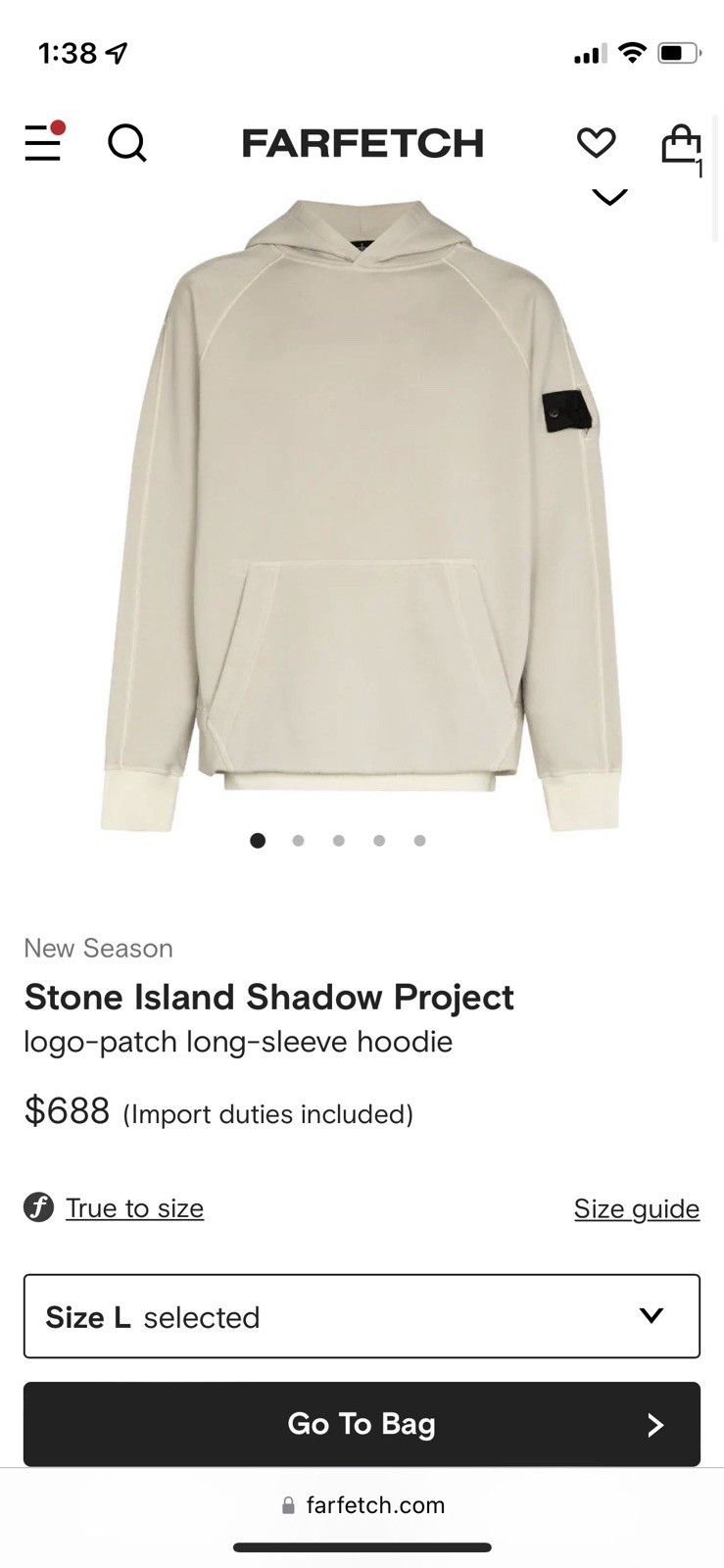 Stone Island Shadow Project logo-patch hoodie Cre… - image 3