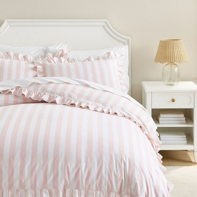 Pottery Barn Teen - Cabana Stripe Ruffle Duvet Cover - On Sale