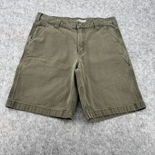 Carhartt Mens Relaxed Fit Canvas Work Shorts Olive Green Size 34 Utility Cargo