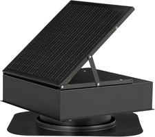 35W Solar Attic Fan 2200 CFM Solar Roof Vent Fan w/ Thermostat for Cooling Attic