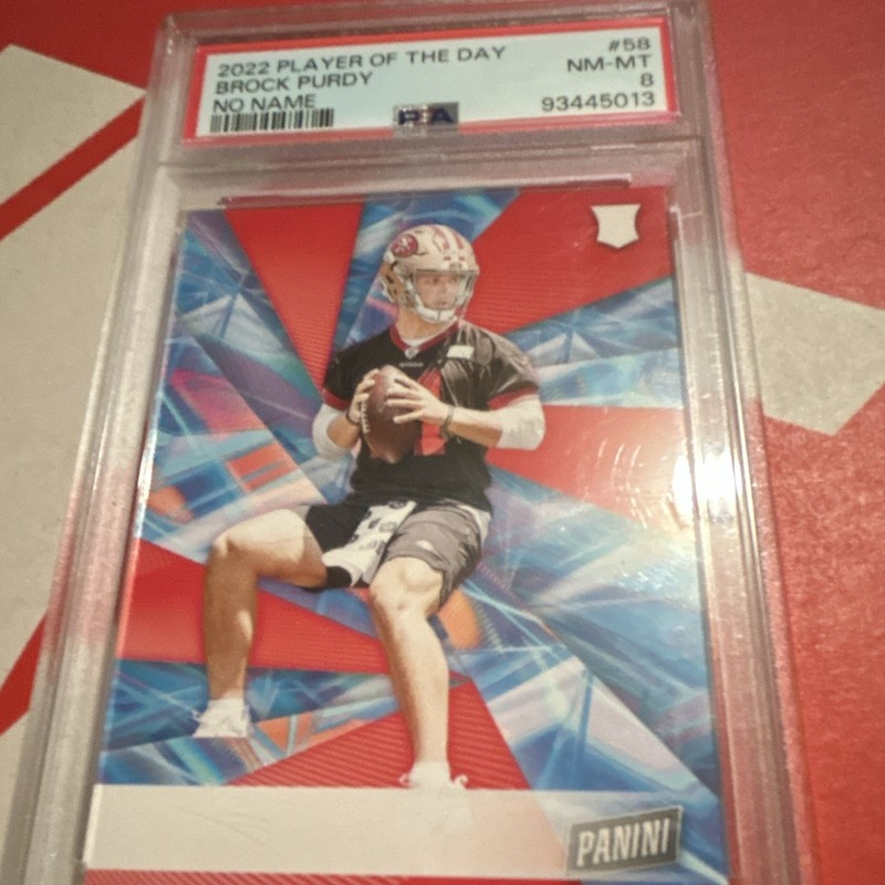 Panini 2022 Player of the Day Brock Purdy 49ers #58 Rookie Base PSA 8