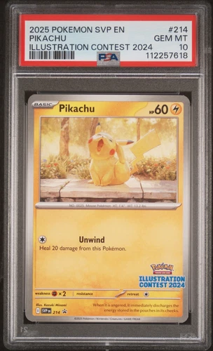 2025 POKEMON SVP EN-SV BLACK STAR PROMO ILLUSTRATION CONTEST 2024 PIKACHU PSA 10