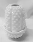 Vintage FENTON Fairy Light Lamp White Milk Glass Hobnail Smaller 4 1/4"