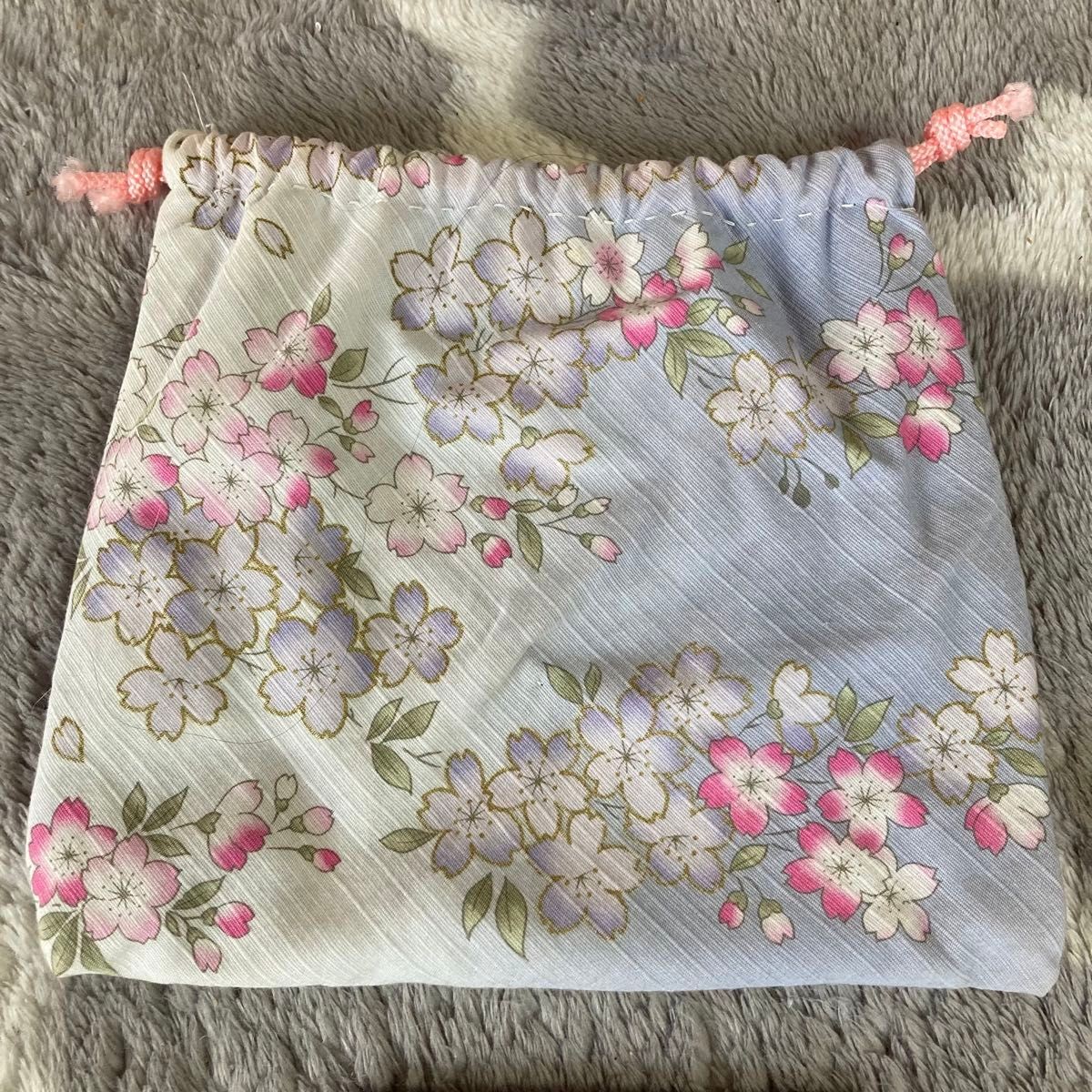 Japanese pattern pouch, floral pattern drawstring… - image 4