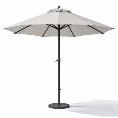 California Umbrella 11 feet Round Aluminum Market Umbrella, Black Pole, White