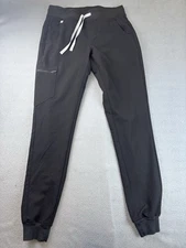 FIGS Womens ZAMBORA W18SW2005T  Black Jogger Scrub Pant Cargo Small/T