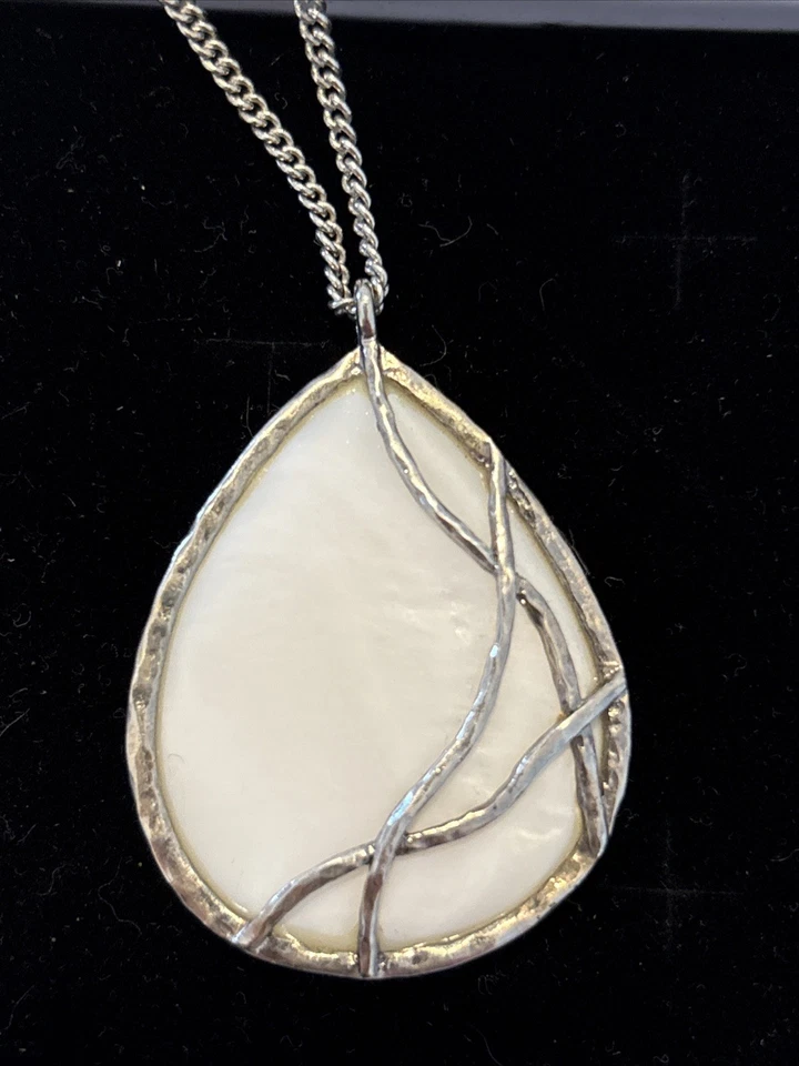 Ожерелье из серебряной проволоки с белым камнем Kenneth Cole Reaction 18 дюймов ADJ. Цепь - Изображение 3 из 4