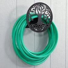 Liberty Garden Hose Reel Wall Mount Aluminum Holder 125ft Outdoor Storage