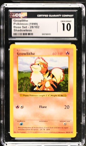 Growlithe (Shadowless) graded CGC 10 for sale on eBay