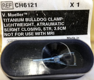 V. Mueller CH6121 Mini 3.5cm Light Titanium Bulldog  Clamp  Straight Jaw