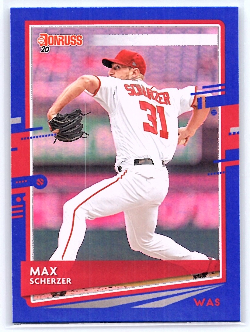 2020 DONRUSS #123 MAX SCHERZER HOLO BLUE WASHINGTON NATIONALS