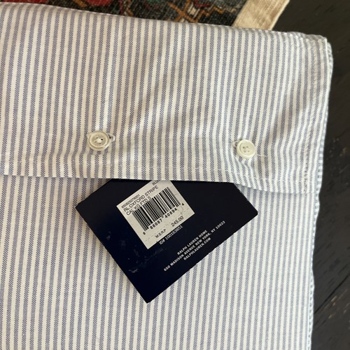 NWT Ralph Lauren Organic Oxford Stripe King Extra Fitted Sheet $245 - Picture 15 of 15