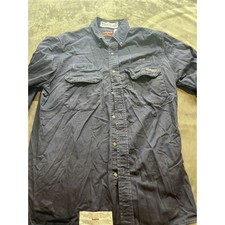 Bulwark Protective 2112 Blue Men Medium Ultra soft M-RG FR Button Up Work Shirt