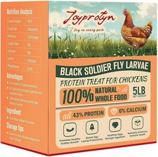 5LB Non-GMO Dried Black Soldier Fly Larvae for Chickens   85X More Calcium Grubs