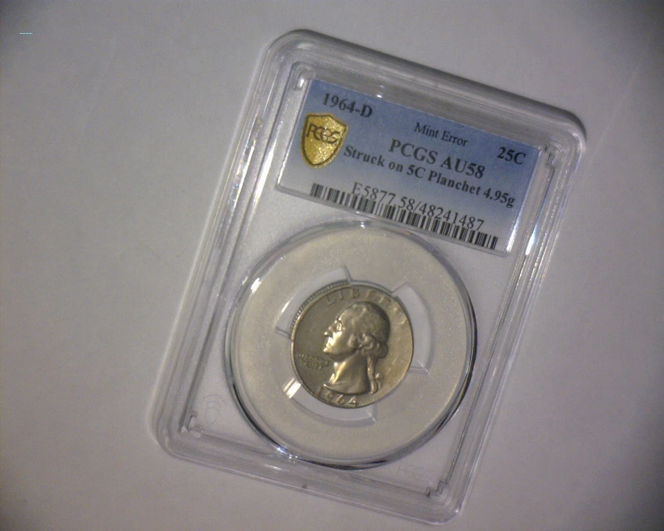 1964 D WASHINGTON QUARTER STRUCK ON A NICKEL PLANCHET  U.S. ERROR COIN - Image 2 of 4