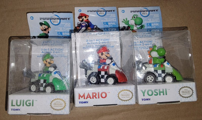 Mario Kart Wii Mario, Luigi & Yoshi Tomy X3 2010 Brand New 2-1 Action