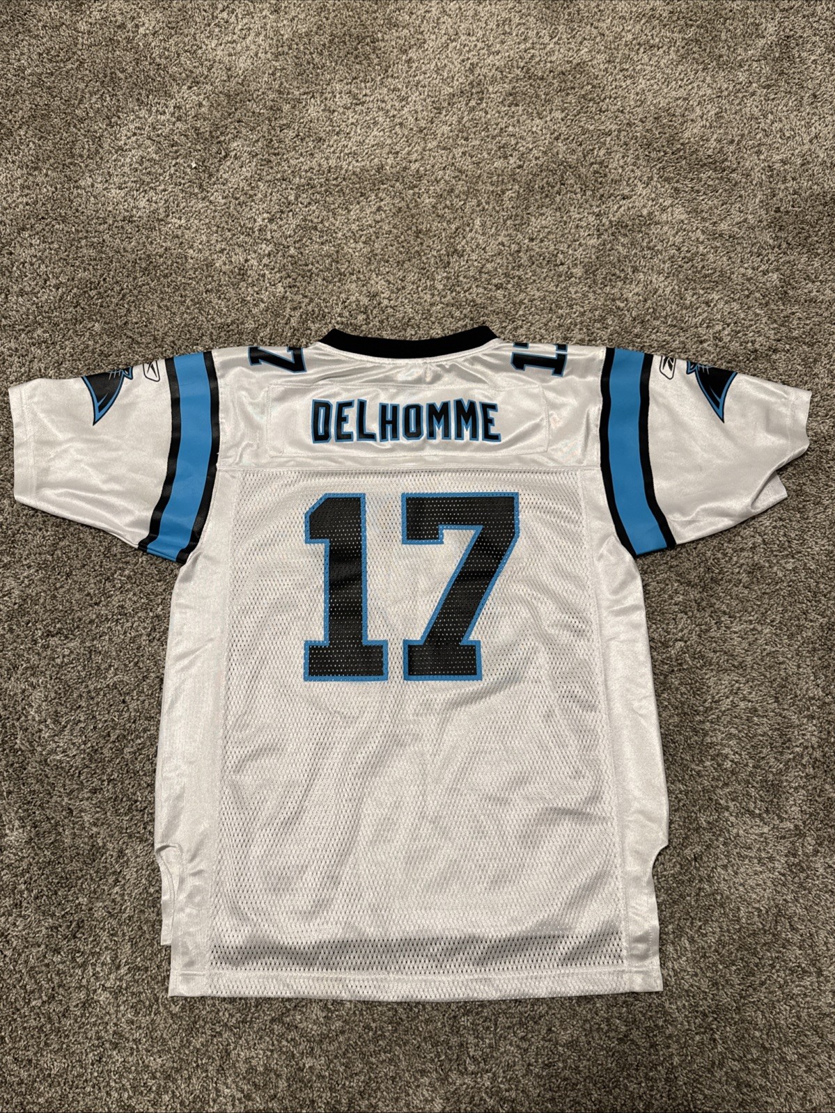 CAROLINA PANTHERS #17 JAKE DELHOMME REEBOK ONFIELD NFL JERSEY BOYS Large 14-16 thumbnail 8