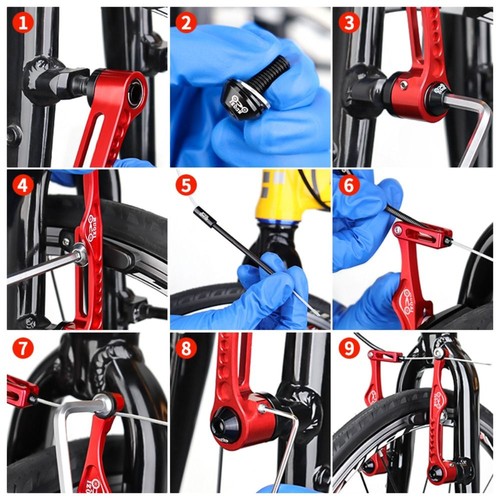 Aluminum Alloy Cables and Lever Kit Ultralight V Brake Caliper Set MTB - Picture 3 of 19