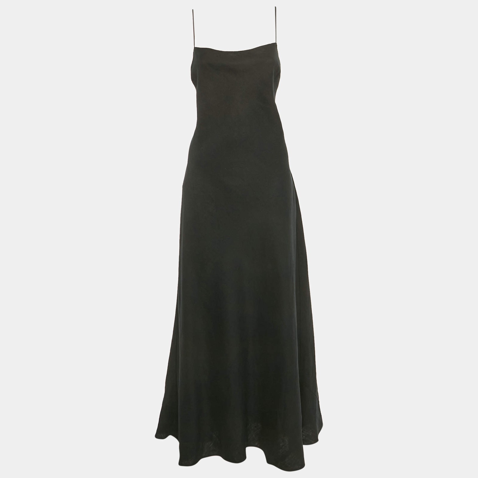 Polo by Ralph Lauren Black Linen Strappy Maxi Dresss XL