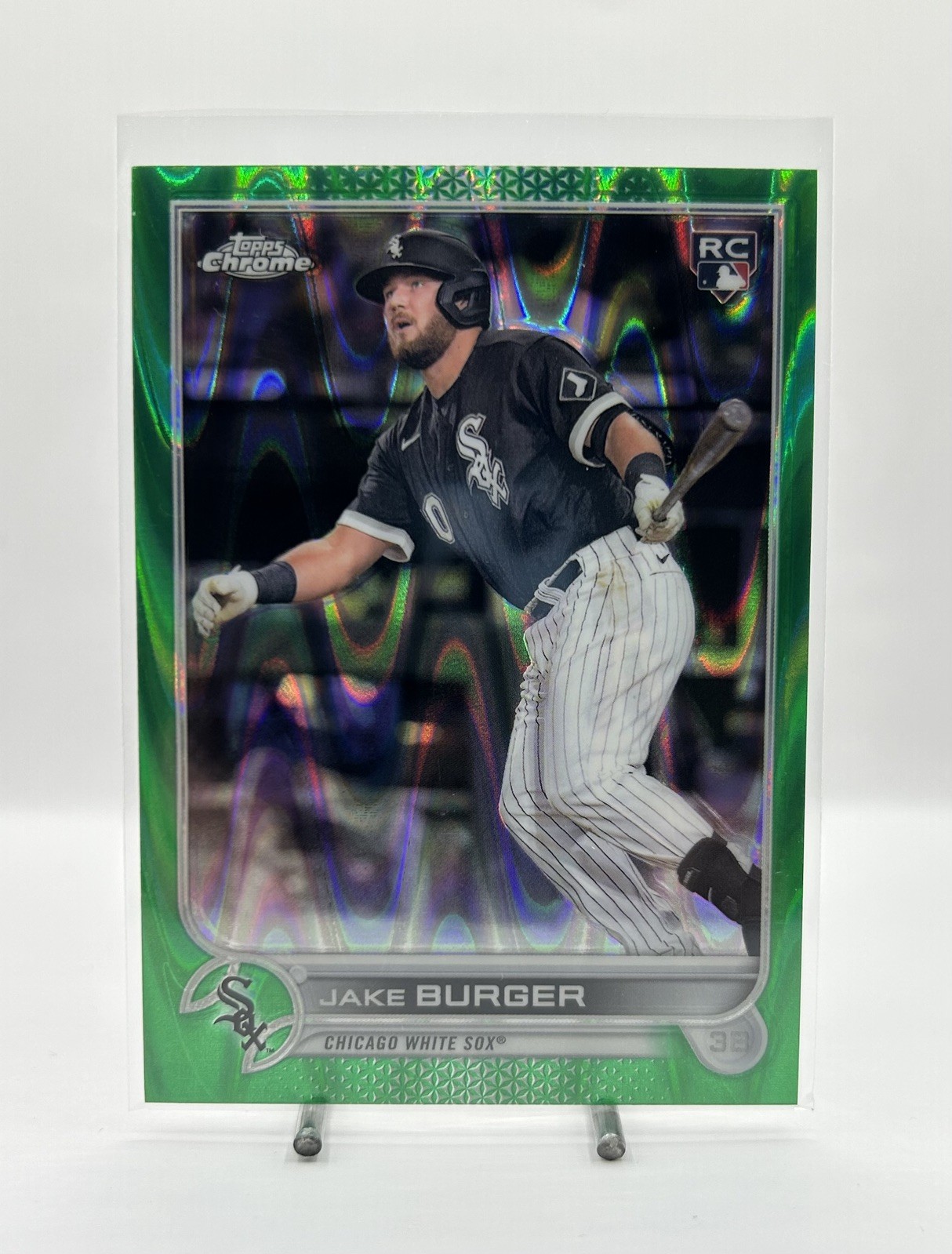 2022 Topps Chrome  Jake Burger #29 Green Wave Refractor /99 (RC)