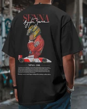 Ayrton Senna F1 Fan Art Graphic Tee • 100% Cotton Unisex Shirt