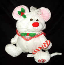 Fisher Price Puffalump White Mouse Candy Cane 1987 Plush Holiday Christmas