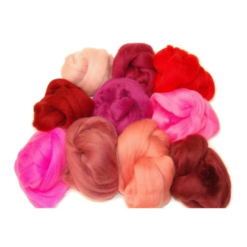 Red Pink Wool Roving - Merino Fibre for Spinning Needle & Wet Felting 3D Art 😊 - Picture 3 of 13