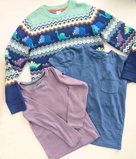 GYMBOREE Kids Sz 10 Dinosaur Sweater Cotton Fair Isle & 2 Shirts