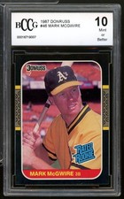 1987 Donruss 46 Mark Mcgwire Rookie Card Bgs Bccg 10 Mint
