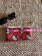 Red White HELLO KITTY Bows Polka Dots handmade Eyeglass Pouch Handmade