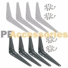 Heavy Duty Utility Metal Wall Shelf Corner Bracket Shelfing Support White Grey