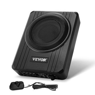 VEVOR 8'' 400W Slim Under-Seat Subwoofer Powered 12V Car Sub Amp Kit w/ Remote