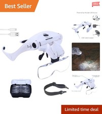 Versatile Rechargeable Head Magnifier with 3.5X Magnification for Detailed Work