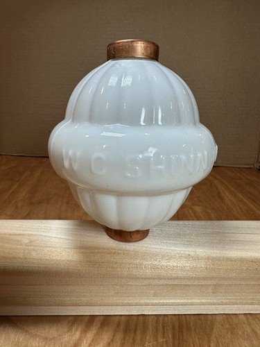 Antique W.C. Shinn Light White Milk Glass Lightning Rod Ball WMG - Picture 2 of 5