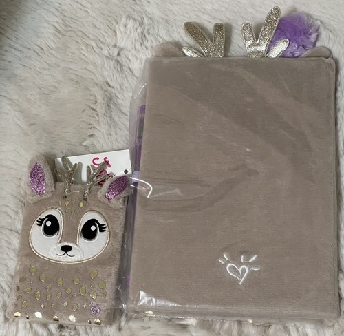 Justice Cute Soft Reindeer and Baby Reindeer Lined Notebooks/ Journals Diary NWT - Picture 5 of 9