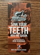 New England Black Wolves 2016 Pocket Schedule - Pro Box Lacrosse 