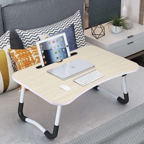 Portable Laptop Table with USB Ports Cup Holder Portable Bed Sofa Tray Lap Desk - Picture 4 of 49