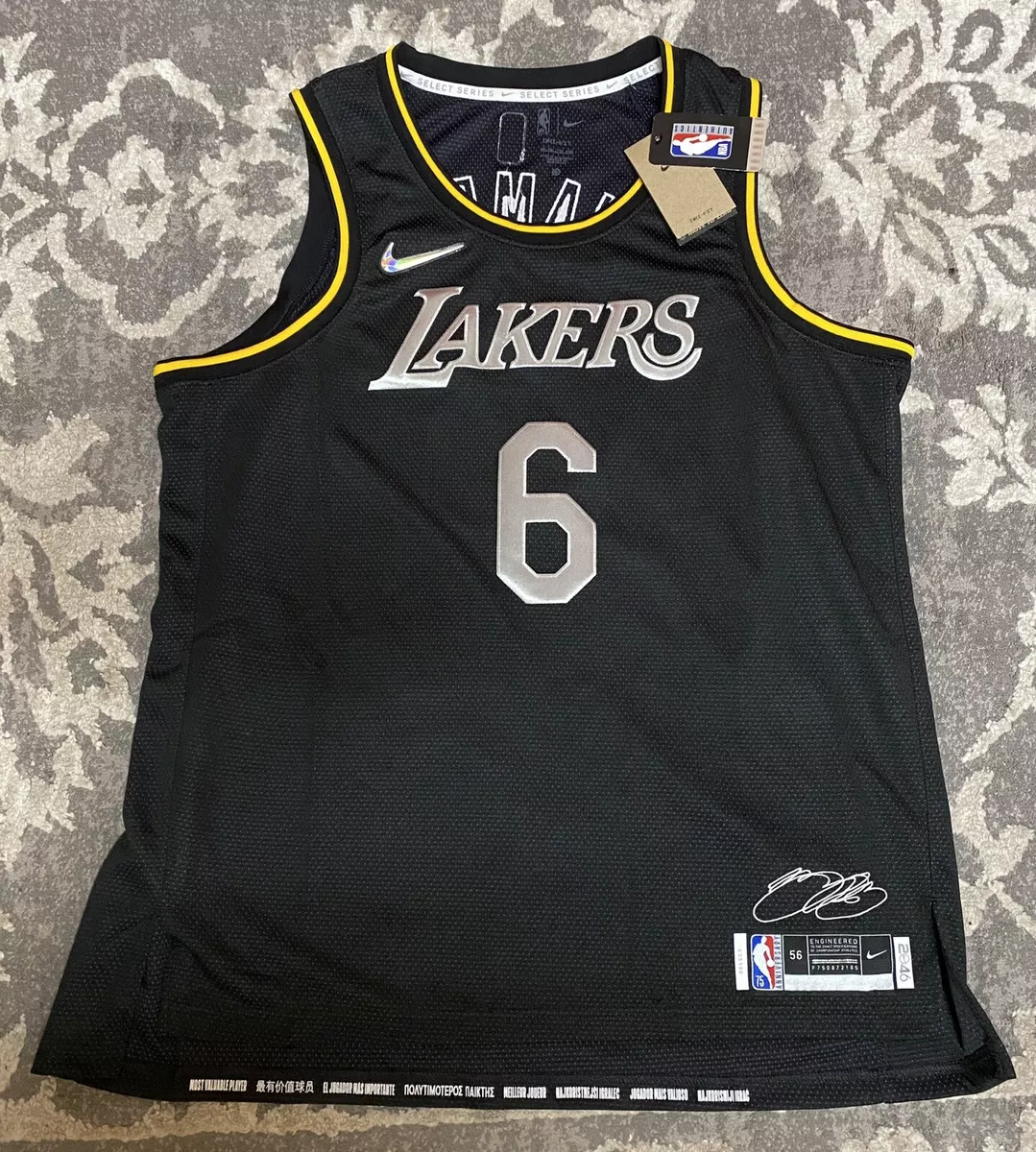 Nike LA Lakers LeBron James Black MVP Swingman Jersey Mens Sz XXL  DH8060-010 NEW